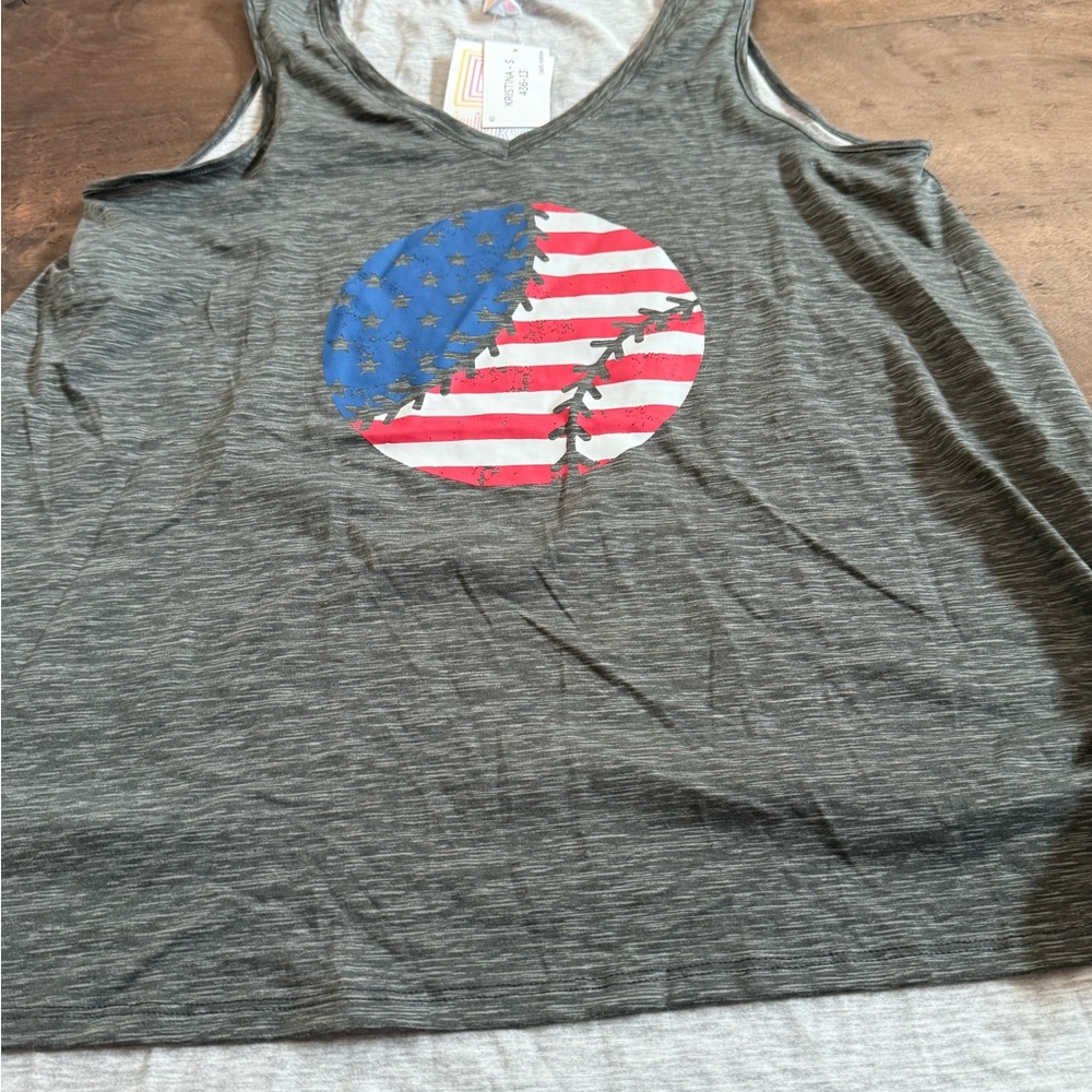 LuLaRoe Gray V-Neck Tank top
